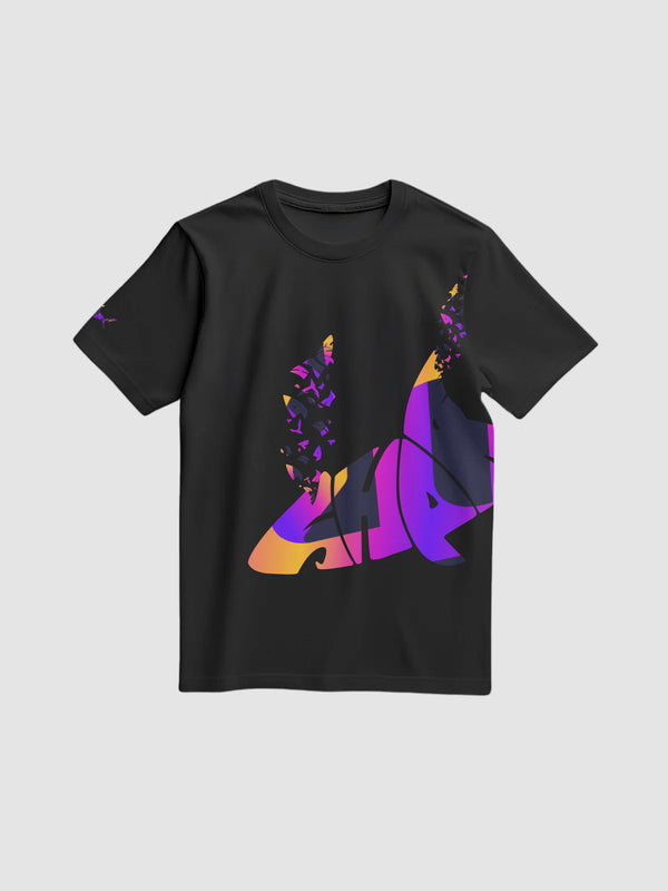 TEE SHIRT BRIGHT PURPLE ORANGE