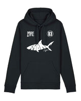 HOODIE SHARK BLACK WHITE 83
