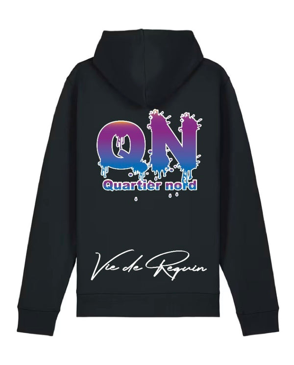 HOODIE SHARKLIFE QN QUARTIER NORD BLUE PURPLE