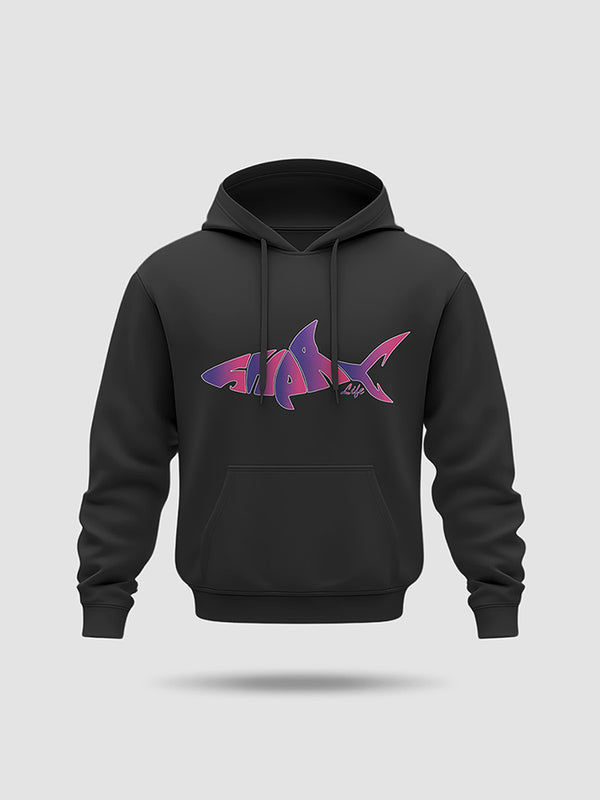 HOODIE SHARK BLACK KALASH VIOLET ROSE