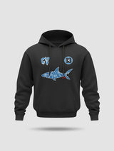 HOODIE SHARK BLACK CV BLEU