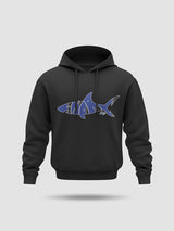 HOODIE SHARK BLACK KALASH ROI BLEU