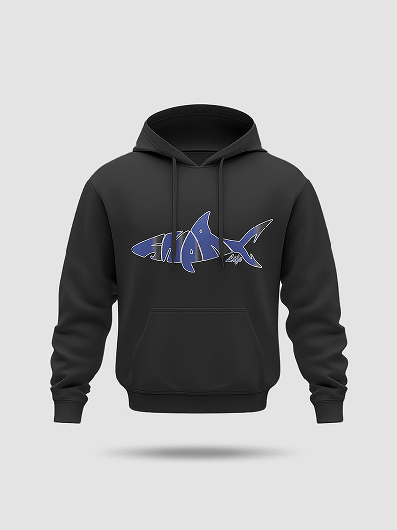 HOODIE SHARK BLACK KALASH ROI BLEU